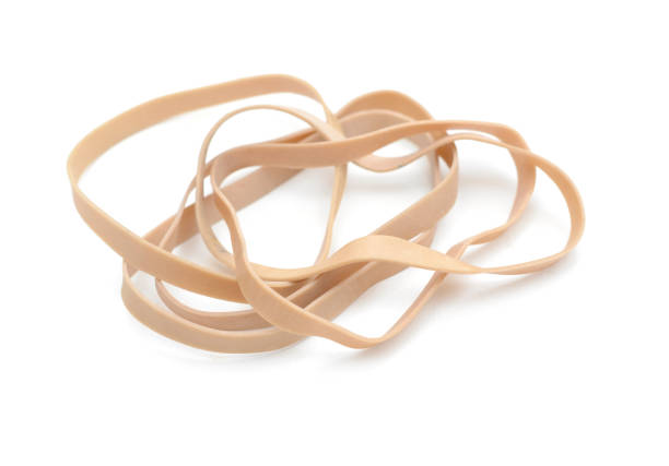 イエローのラバーバンド - rubber band ストックフォトと画像