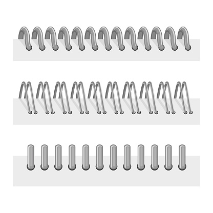 Binder Spring Vector Realistic Iron Spiral Ring Binders Set Vector Stock Illustration ...
