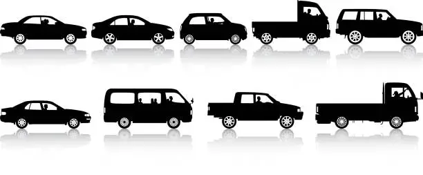 Vector illustration of Vehicle Silhouettes