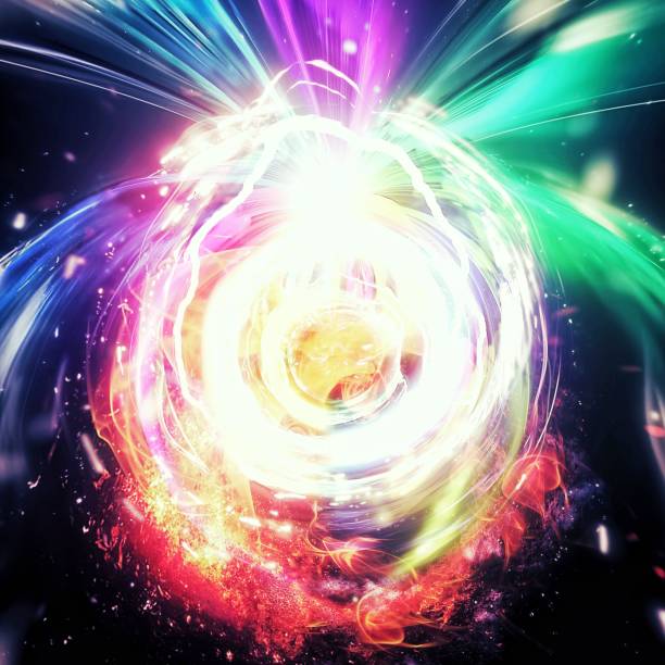 istock Abstract background with swirling flames and flashes 1423990802
