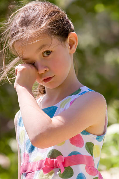 子供写真の女の子 Sheading Tear ストックフォト