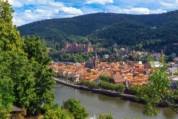 Photo of Panoramic view of Heidelberg old Town, Palace and Neckar river Germany