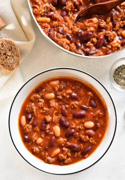 istock Cowboy beans with ground beef, jalapeno and bacon 1424000155