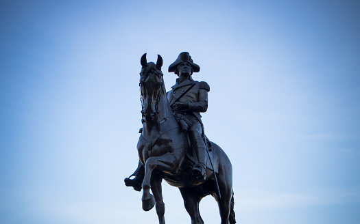 Statue in Boston of the first president of the United States