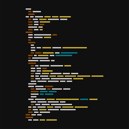 Simple Script Program Code On Dark Background Vector Stock Illustration ...