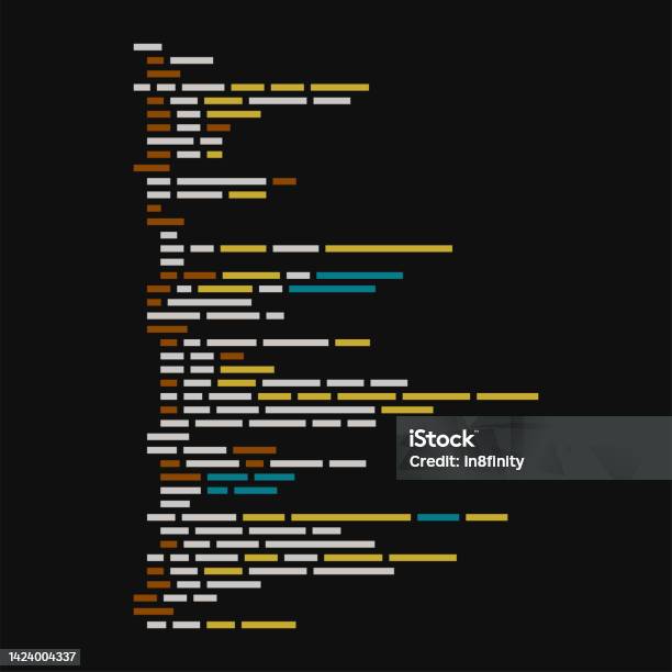 Simple Script Program Code On Dark Background Vector Stock Illustration ...