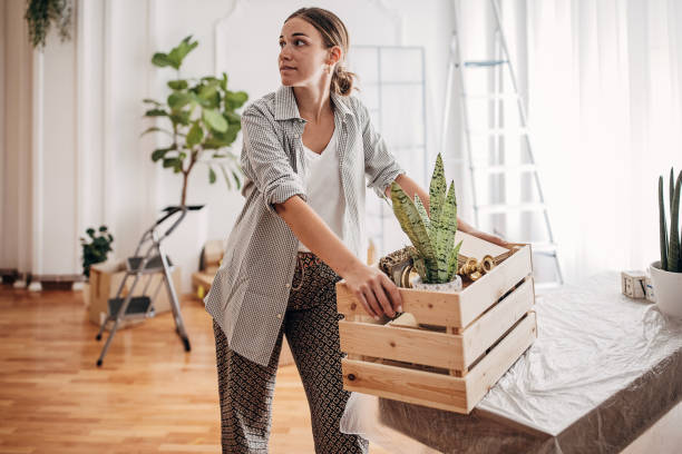 istock Woman in new apartment 1424006692