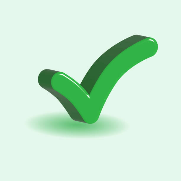 istock Green agree tick point, tick exam and business mark, right answer 1424008799