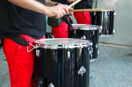 Cultural music of drums in the street