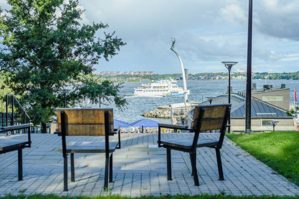 Stockholm, Sweden - September 01, 2022: shuttle boat at nacka strand