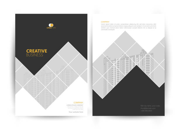 ilustrações de stock, clip art, desenhos animados e ícones de cover design template corporate business annual report brochure poster company profile catalog magazine flyer booklet leaflet. eps format - format a4