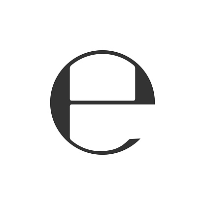 Estimated icon. E mark illustration symbol. Sign weight vector flat.