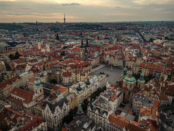 istock Prague aerial view Czech Republic 1424026436
