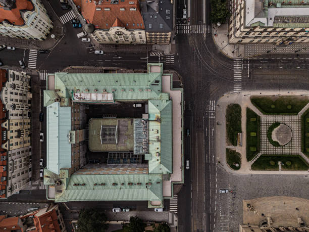 Prague aerial view Czech Republic