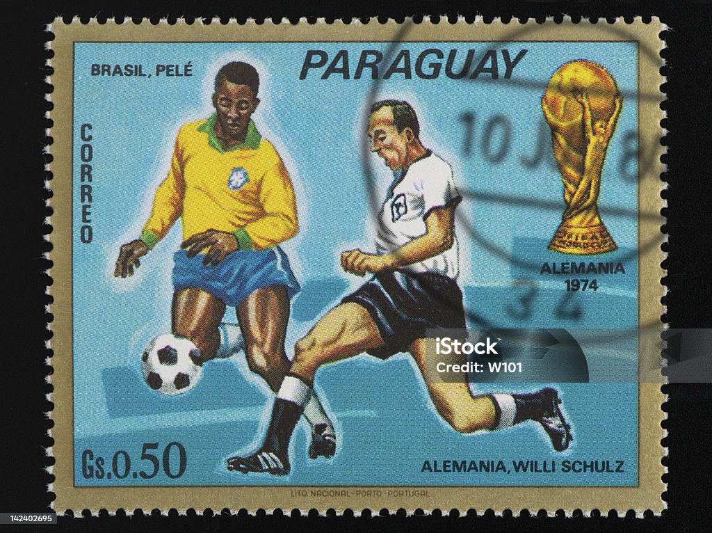 Paraguay postage stamp - Royalty-free Pelé - Futbolcu - 1940 Doğumlu Stok görsel