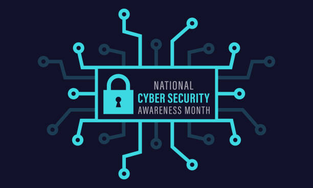 national cyber security awareness month is observed every year in october. cyber security banner vector isolated on background. concept design for poster, greeting card and banner website. - cybersecurity stock illustrations