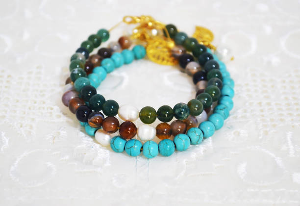 istock gemstone bracelets -  turquoise and agate 1424032950