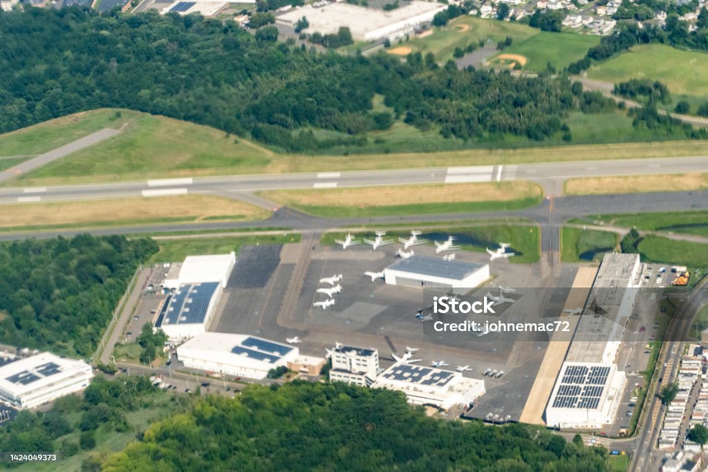 Aerial View Of Teterboro Airport Stock Photo - Download Image Now