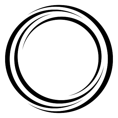 Circle logo, digital target round, shape swirl orbit loop globe