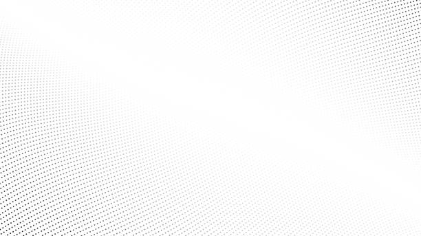ilustraciones, imágenes clip art, dibujos animados e iconos de stock de fondo de líneas de onda de semitono. textura de rayas punteadas abstractas. papel pintado de líneas deformadas y curvas. plantilla de diseño minimalista vectorial - abstract paper striped pattern