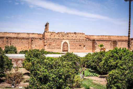 pictures showing the badiaa palace one of the archeological places  in marrakesh morocco
