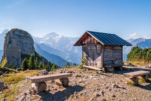 Schynighe Platte a beautiful panoramic plateau over Thunersee and Brienzersee and Bernese Alps