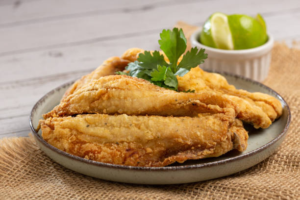 istock Fried sardines in the plate on the table. 1424064694