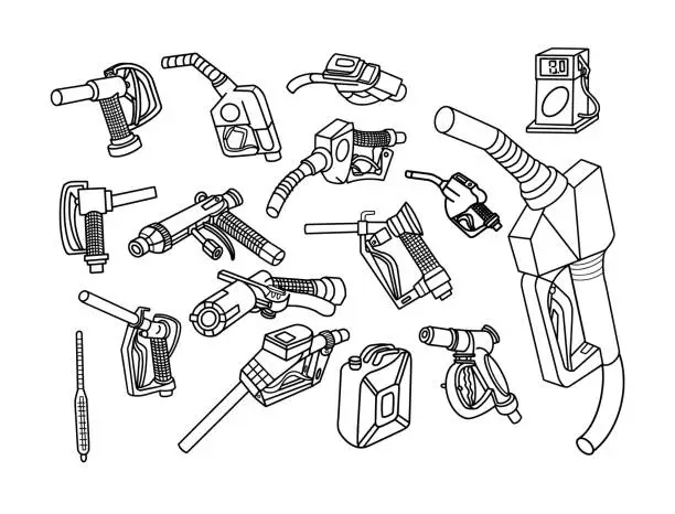 Vector illustration of Gas Station for Car, Filling Gun