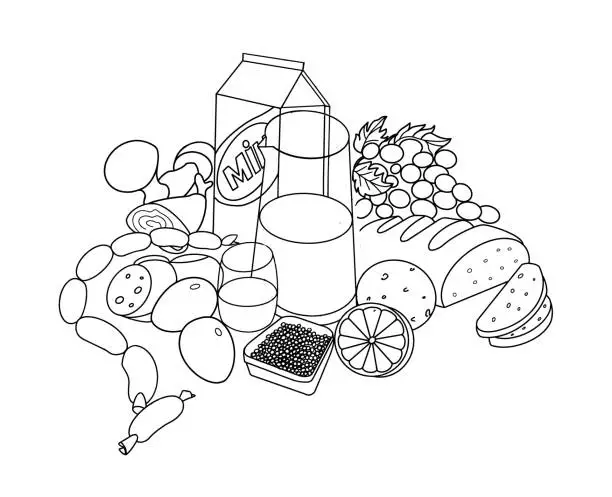 Vector illustration of Food Doodle Set