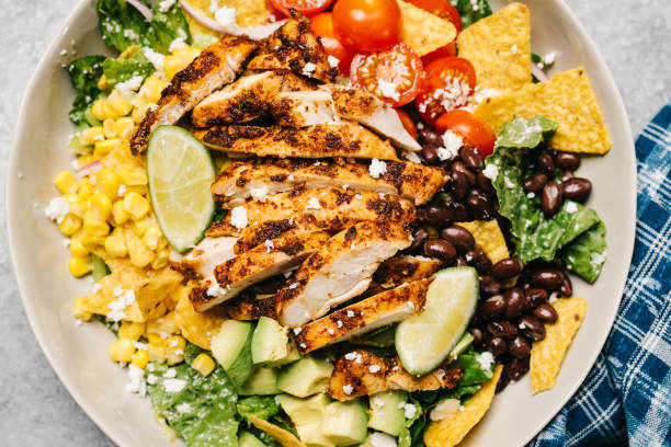 istock Overhead of a chicken taco salad 1424069430