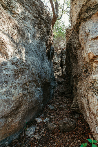 Between the Boulders at Pedernales Falls State Park in Johnson City, Texas, United States
