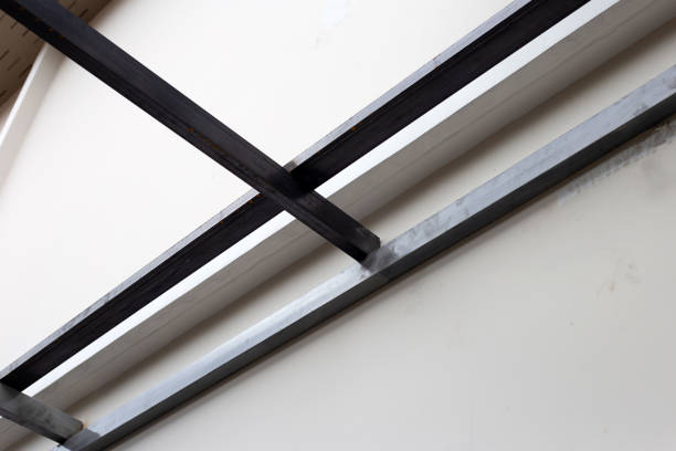 istock Steel roof structure. Build a room addition 1424070559