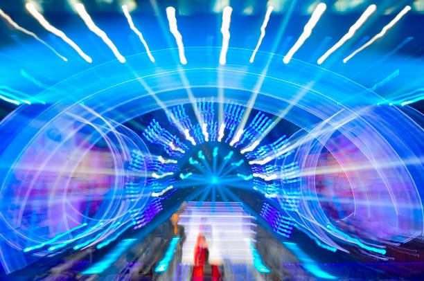 istock Stage lighting effect in the dark, close-up pictures 1424071286