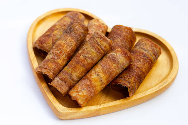 istock Sun dried banana roll snacks 1424071390