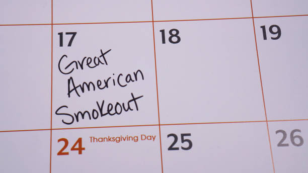 Great American Smokeout Marked on Calendar stock photo