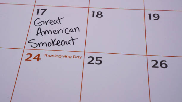 Great American Smokeout Marked on Calendar stock photo