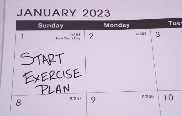 New Year's Resolution to Start Exercise Plan stock photo