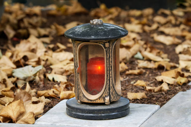 istock memorial lantern with burning candle 1424078724
