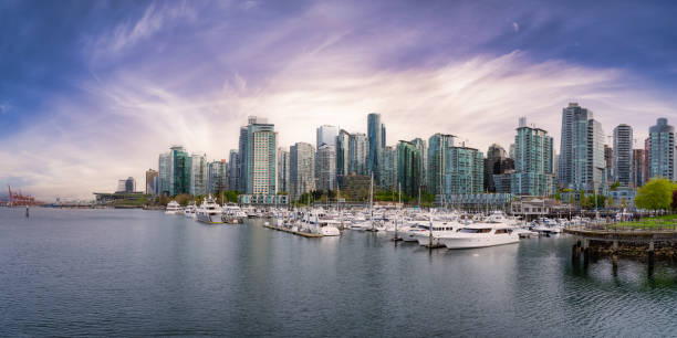 istock Panoramic View of Coal Harbour, Marina and Stanley Park 1424083688