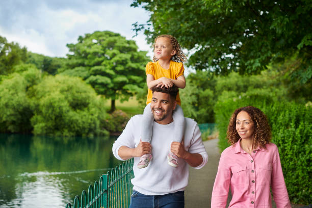 young family in the park