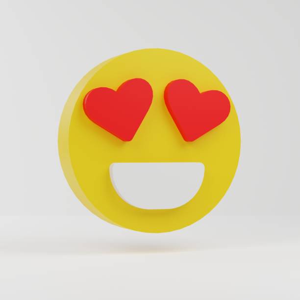 istock love face 3d emoticon, shows emotion for positive reaction, 3d rendering 1424090705