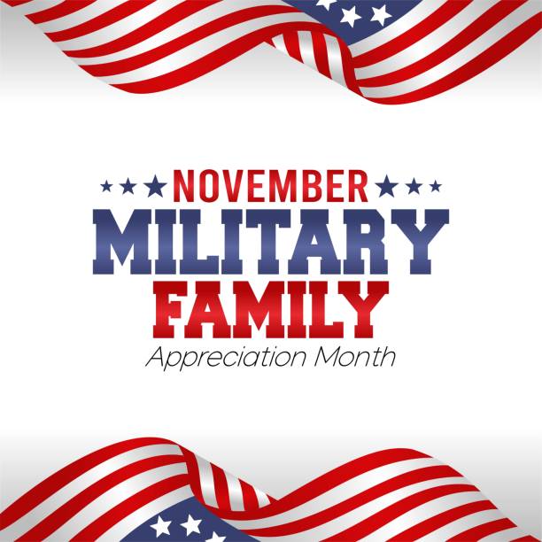 November Military Family Appreciation Month vector illustration. Suitable for greeting card, poster and banner. November Military Family Appreciation Month vector illustration. Suitable for greeting card, poster and banner. military family stock illustrations