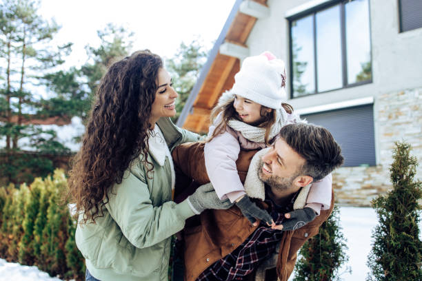 istock Family having fun on their mountain vacation 1424097283