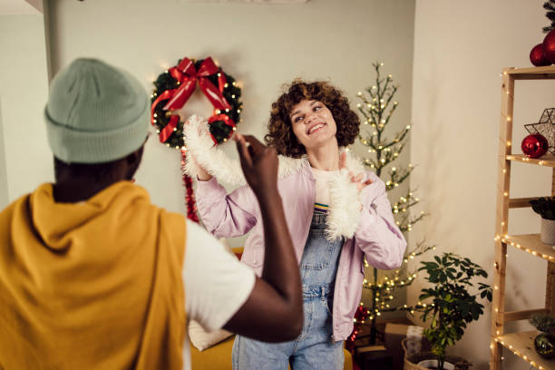 istock Young couple having fun dancing for the New Year party 1424097645