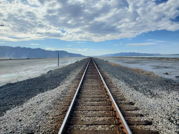 Railroad by the Great Salt Lake