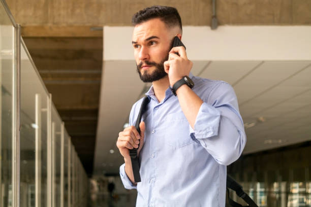 istock Business man in the airport. 1424109986