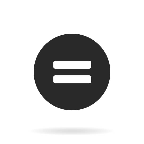 znak równości, okrągły wektor równy. - znak równości stock illustrations