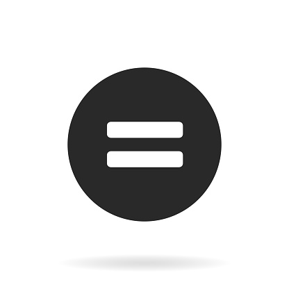 equal sign,circle equal vector symbol.