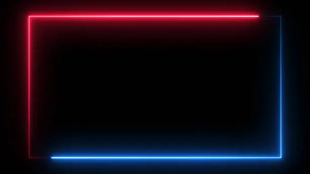 Rectangle Neon line loop, purple neon frame, motion rectangle, yellow bright, pink animation, futuristic border graphic, square loop design, digital background, glow laser, electric led, 4k club colorful, disco glowing illumination, fluorescent geometric, black pattern, texture animated