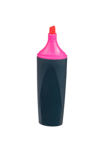 istock Yellow marker with removed hood isolated on a white background. 1424128843